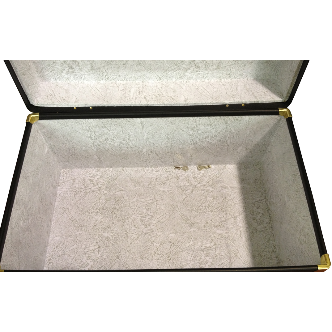 Traditional Tuck Box with Cabin Lock in White with Orange Lid Line, Scratch to Front, OWIS Embossed Lid
