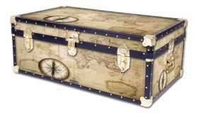 36" Steamer Trunk - Old Map