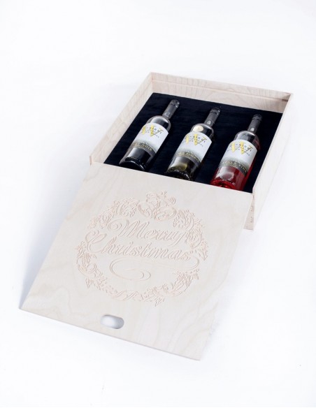 Timber Wine Crate - 3 Bottle Holder