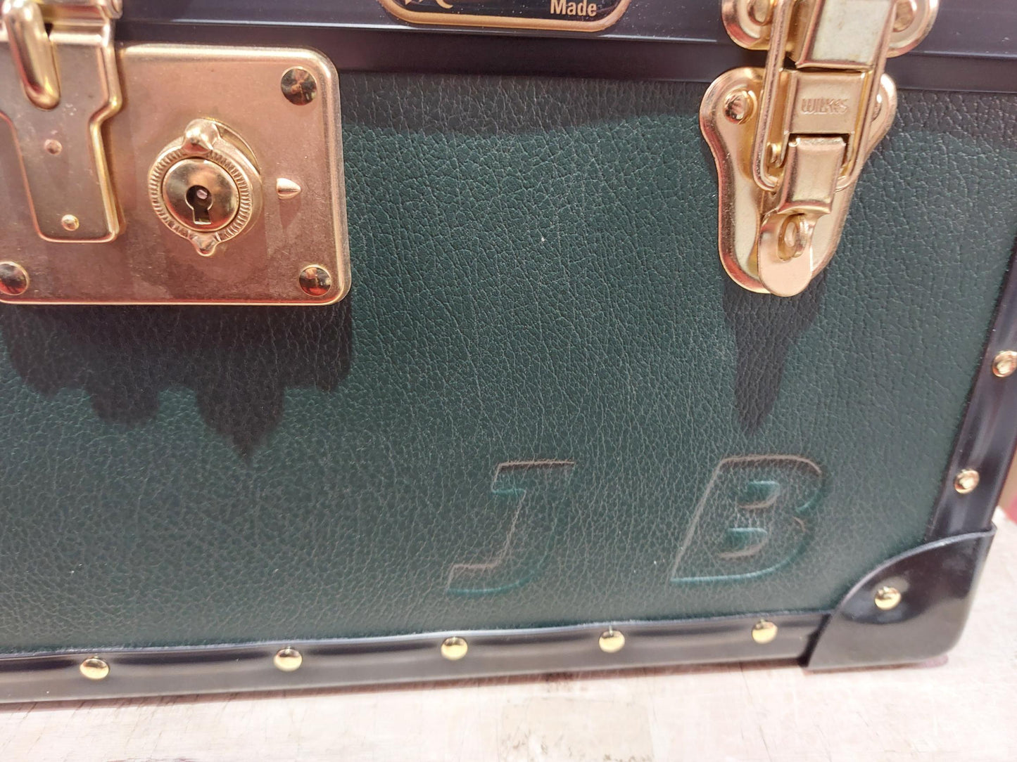Traditional Tuck Box with Flip Lock - Dark Green - Embossed JB To Front (Clearance)