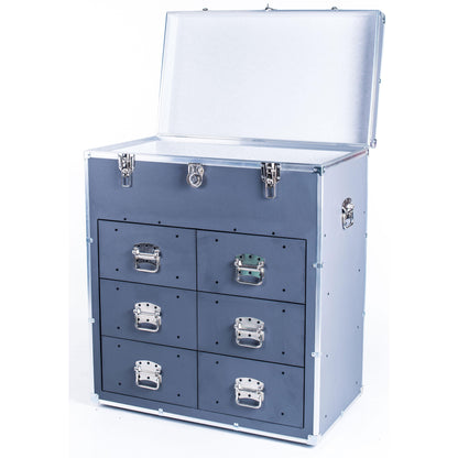 Industrial 6 Drawer Tall Boy Trunk