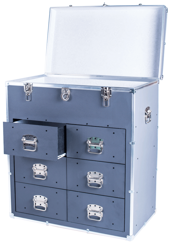 Industrial 6 Drawer Tall Boy Trunk