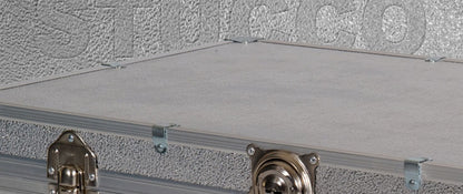 Industrial 36" Steamer Trunk - Silver Alloy