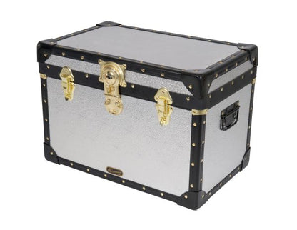 Traditional Stool Box with Cabin Lock - Silver Alloy