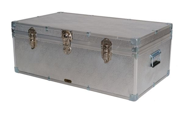 Industrial 36" Steamer Trunk - Silver Alloy