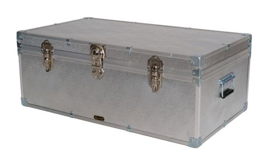 Industrial 36" Steamer Trunk - Silver Alloy