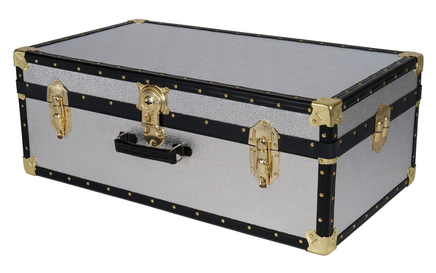 Traditional 33" Hand Luggage Trunk - Silver Alloy