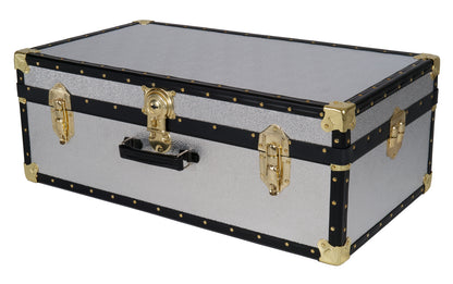 Traditional 33" Hand Luggage Trunk - Silver Alloy