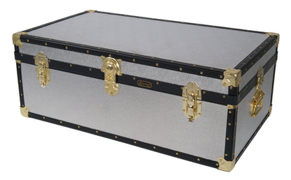Traditional 36" Steamer Trunk - Silver Alloy