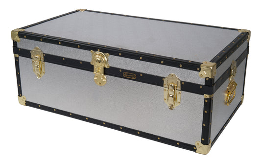 Traditional 36" Steamer Trunk - Silver Alloy