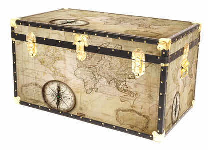 Traditional 36" Cabin Trunk - Old Map