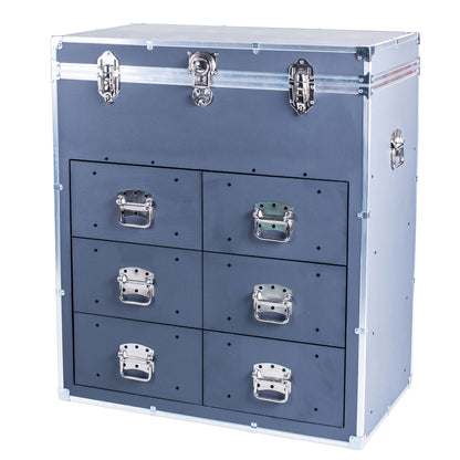 Industrial 6 Drawer Tall Boy Trunk