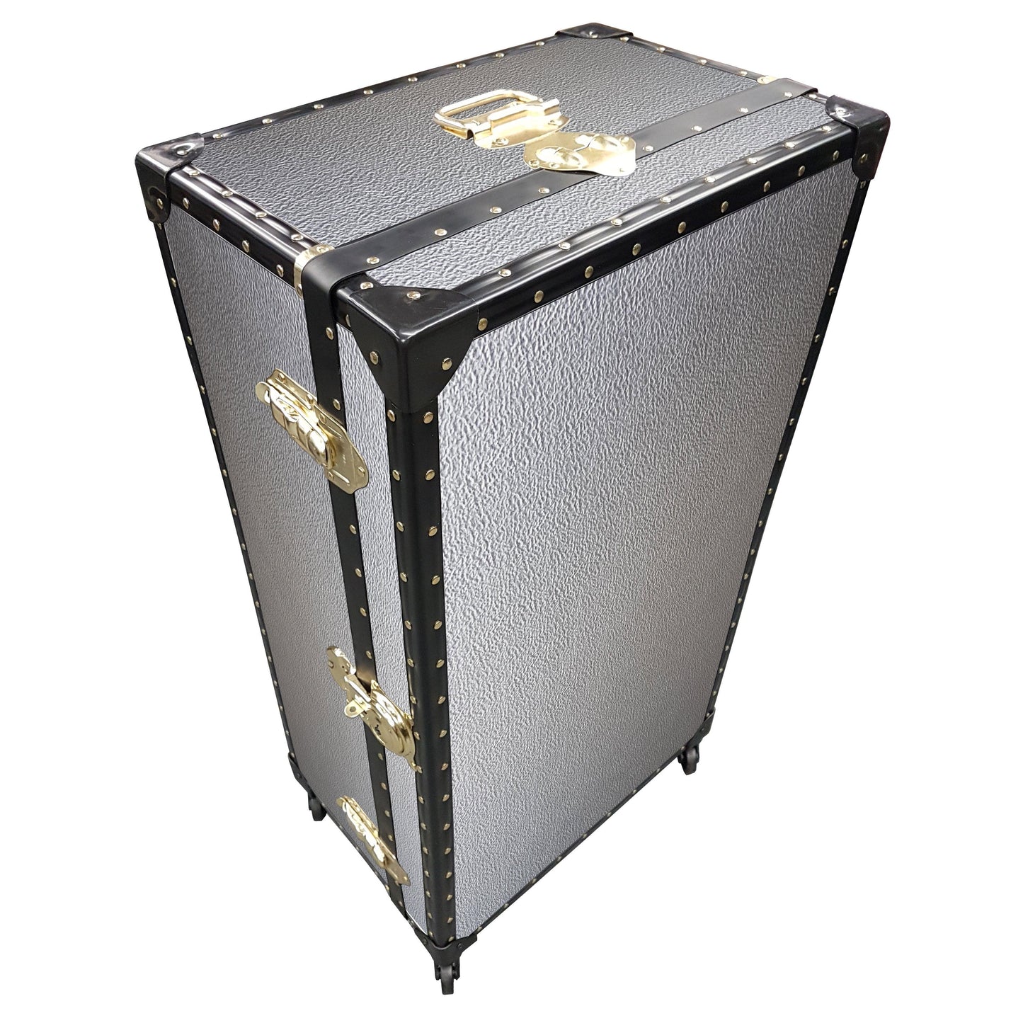Traditional 36" Steamer Wardrobe Trunk - Silver Alloy